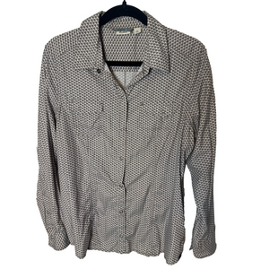 L.L. Bean Women’s Snap-Front Patterned Long Sleeve Shirt Size Large